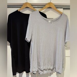 Old Navy Two Pack Bundle of Black and White Oversized Shortsleeved Shirts